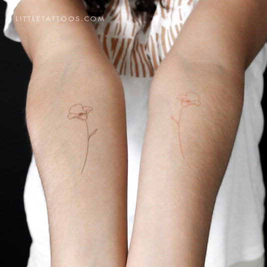 Conjunto de tatuajes temporales "Poppy Couple" de Jakenowicz