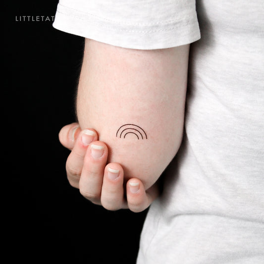 Tatuaje temporal de arcoíris minimalista (juego de 3)