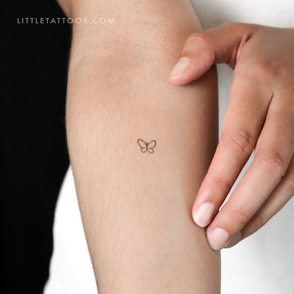 Small Minimalist Butterfly Temporary Tattoo - Set of 3