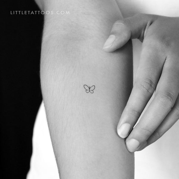Small Minimalist Butterfly Temporary Tattoo - Set of 3