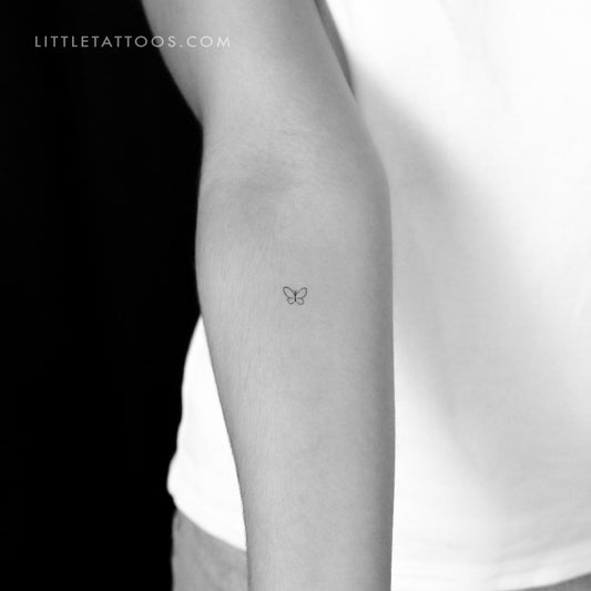 Small Minimalist Butterfly Temporary Tattoo - Set of 3