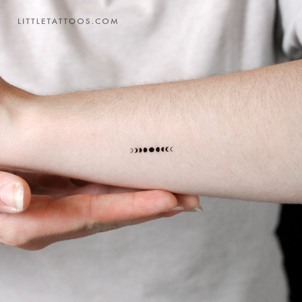 Little Moon Phases Temporary Tattoo - Set of 3