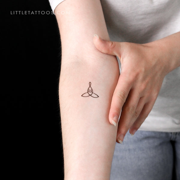 Mother And Two Children Symbol Temporary Tattoo - Set of 3