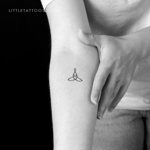 Mother And Two Children Symbol Temporary Tattoo - Set of 3