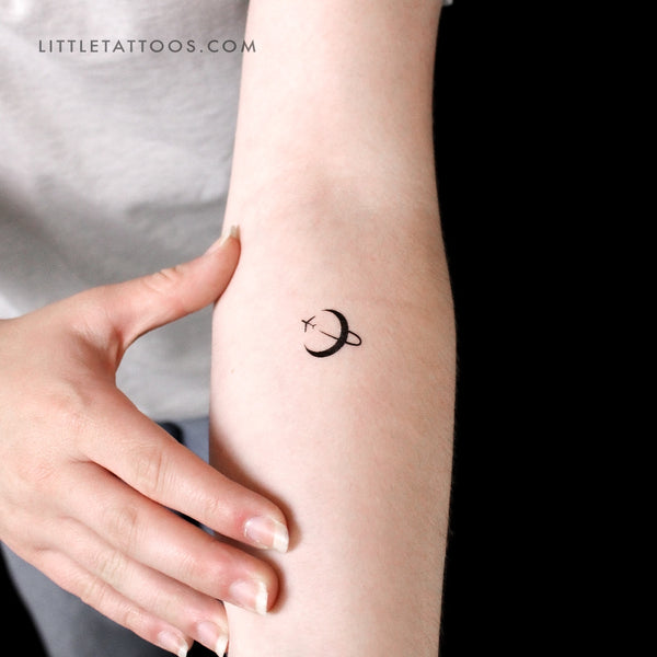 Around The Moon Temporary Tattoo - Set of 3