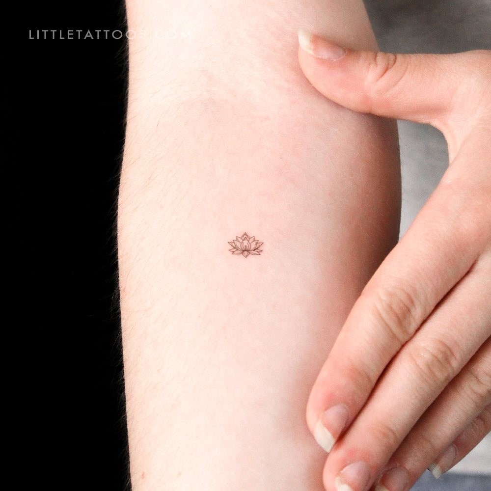 Sacred Lotus Flower Temporary Tattoo - Set of 3