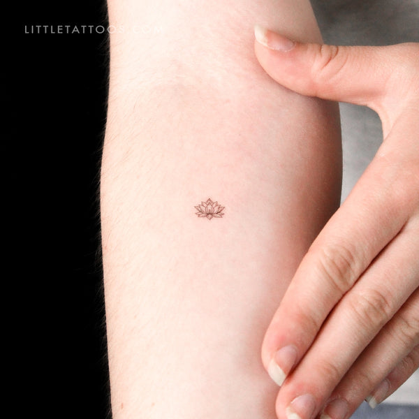 Sacred Lotus Flower Temporary Tattoo - Set of 3