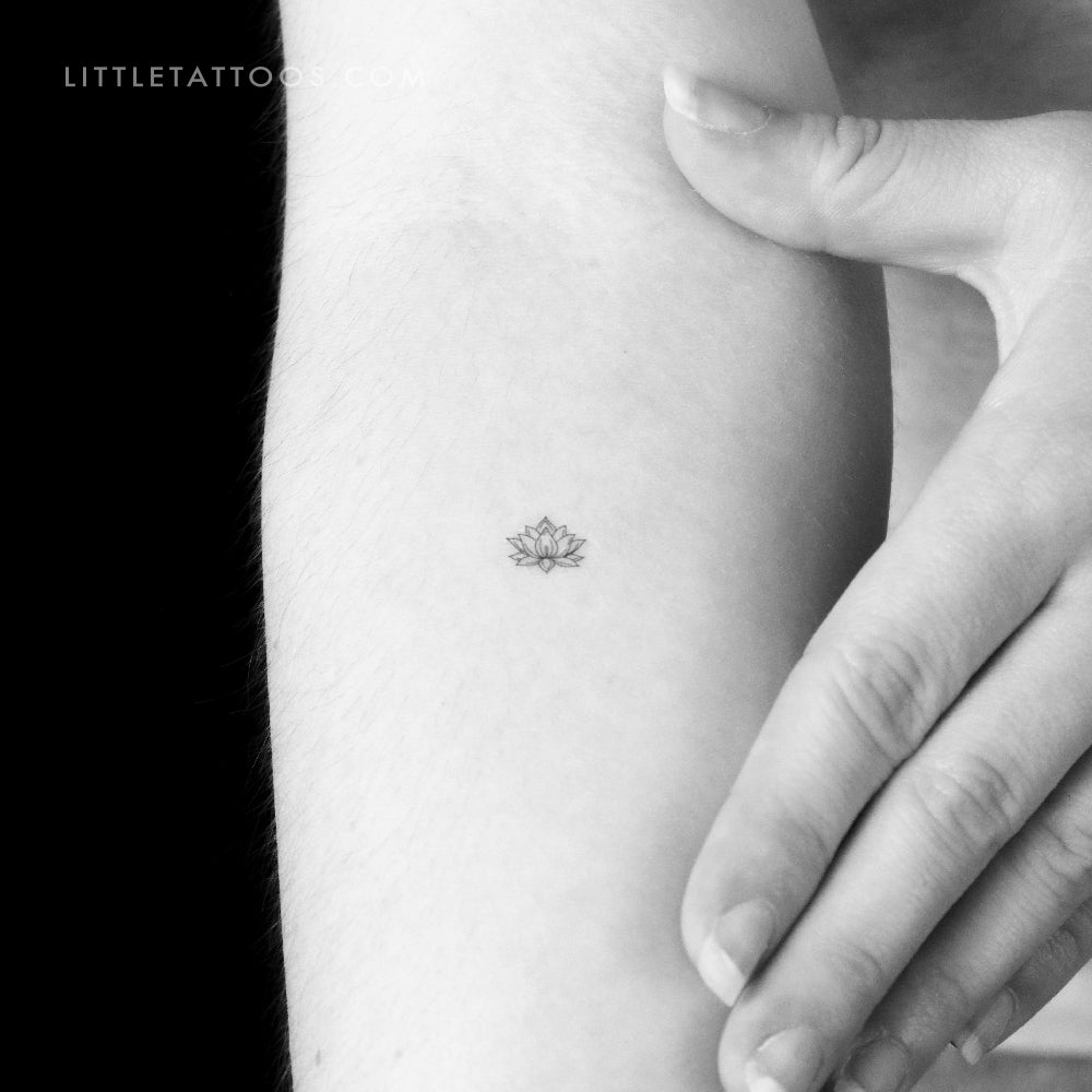 Sacred Lotus Flower Temporary Tattoo - Set of 3