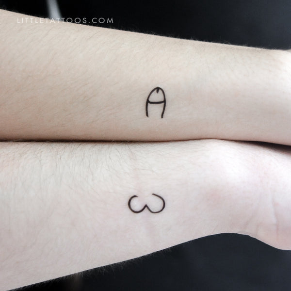 Matching BFF Penis Temporary Tattoo - Set of 3+3