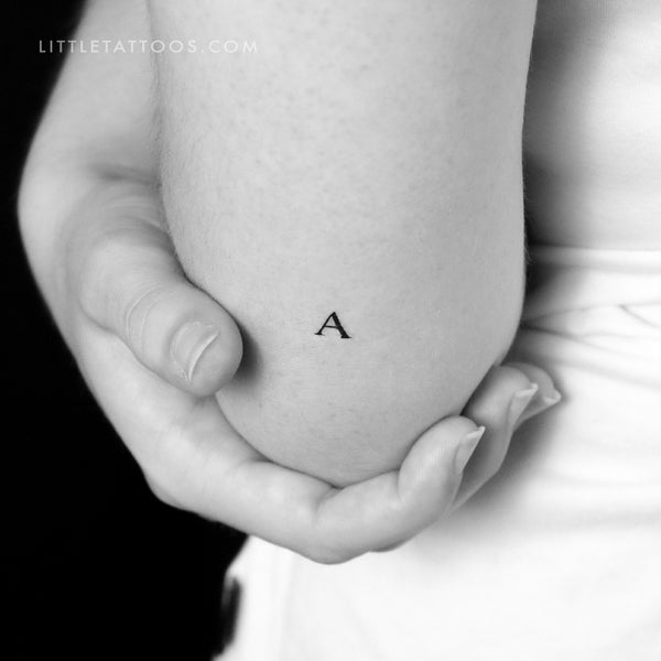 A Uppercase Serif Letter Temporary Tattoo - Set of 3