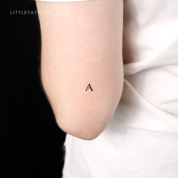 A Uppercase Serif Letter Temporary Tattoo - Set of 3