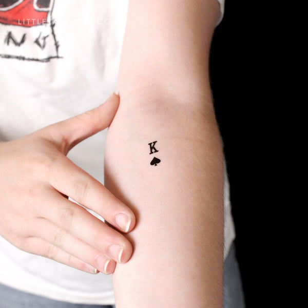 King Of Spades Temporary Tattoo - Set of 3