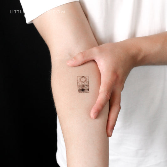 Tatuaje temporal de la carta del Tarot de la Luna (juego de 3)