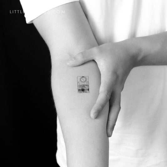 Tatuaje temporal de la carta del Tarot de la Luna (juego de 3)