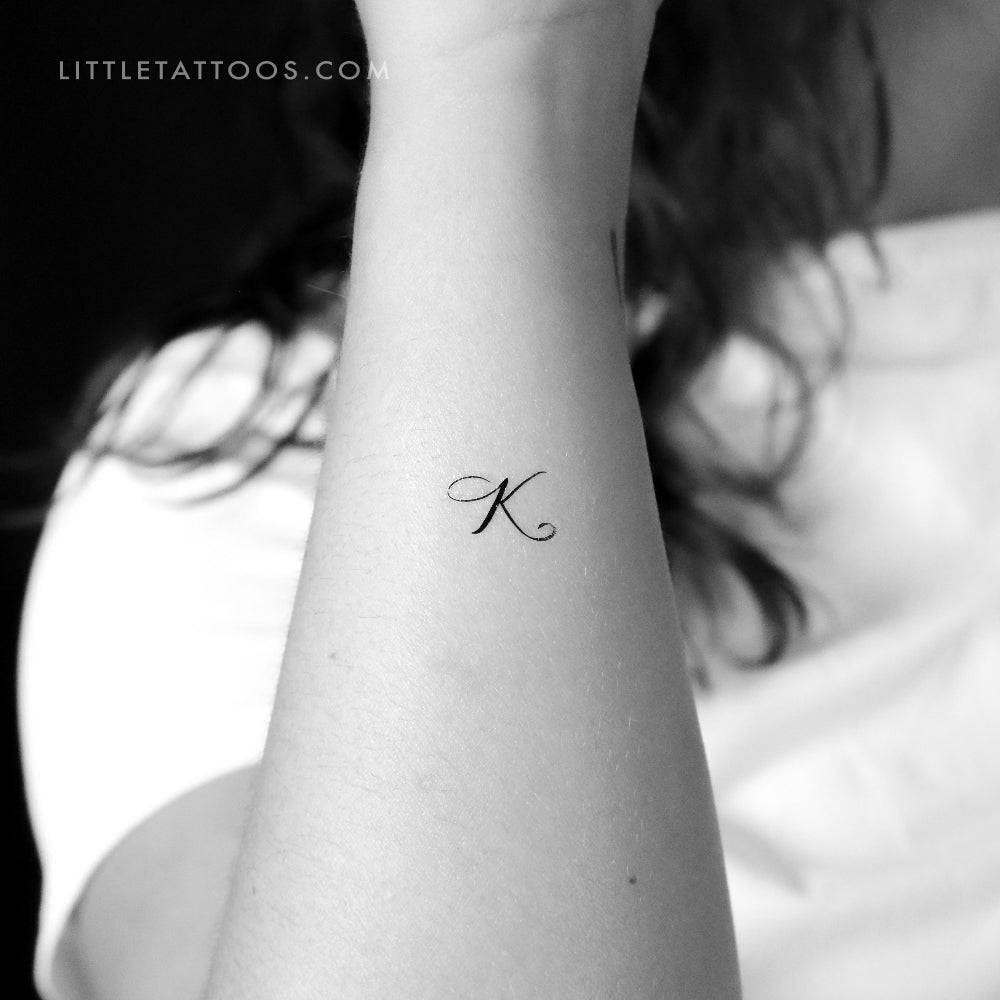 Tatuaje temporal con la letra K pequeña - Juego de 3