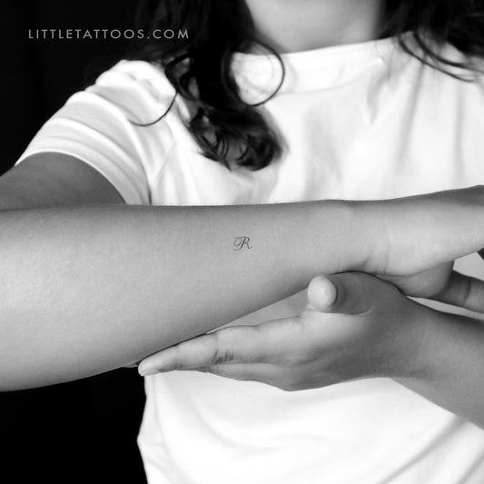 Tatuaje temporal Script R - Juego de 3