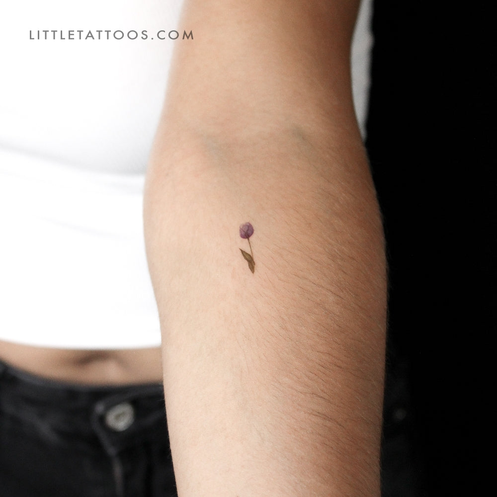 Tatuaje temporal de tulipán azul pequeño de Lena Fedchenko (juego de 3)