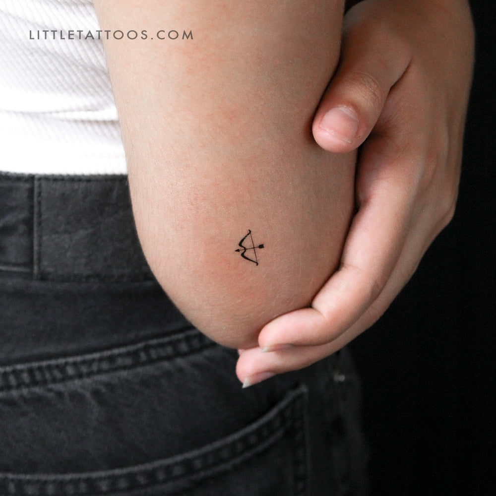 Tiny Bow And Arrow Temporary Tattoo - Set of 3