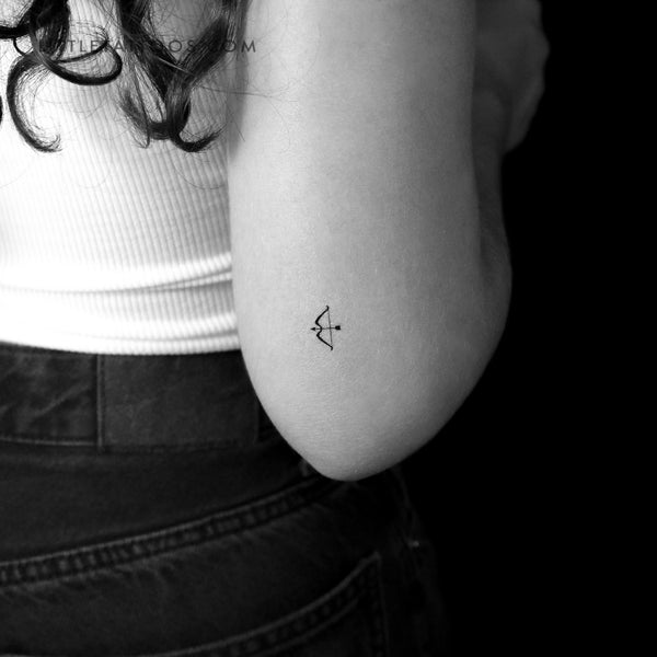 Tiny Bow And Arrow Temporary Tattoo - Set of 3