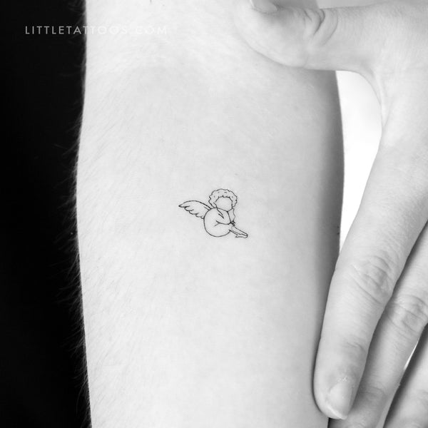 Faceless Cherub Temporary Tattoo - Set of 3