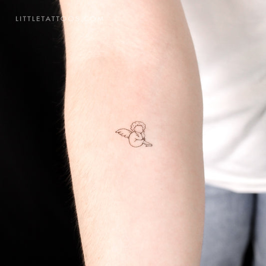 Tatuaje temporal de querubín sin rostro - Juego de 3