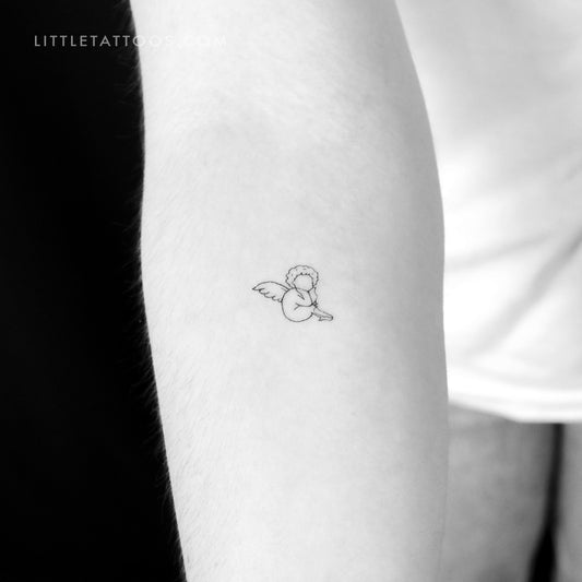 Tatuaje temporal de querubín sin rostro - Juego de 3