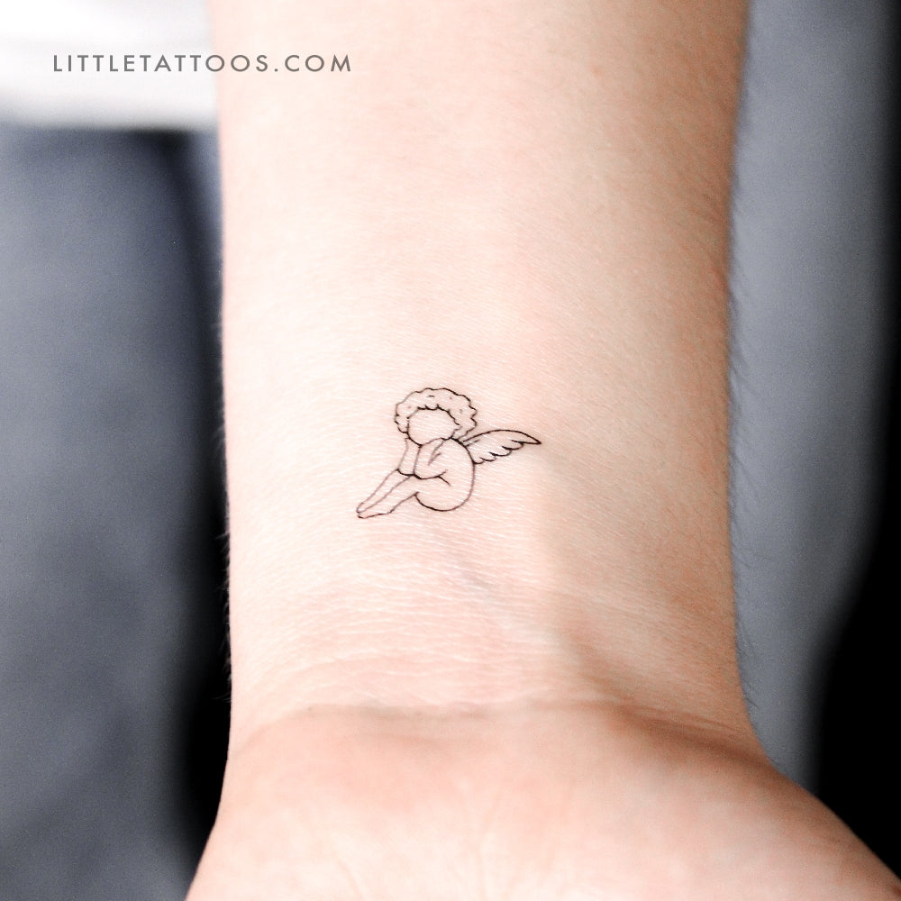 Tiny Faceless Cherub Temporary Tattoo - Set of 3