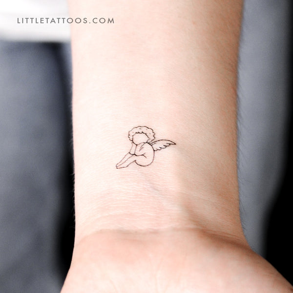 Tiny Faceless Cherub Temporary Tattoo - Set of 3