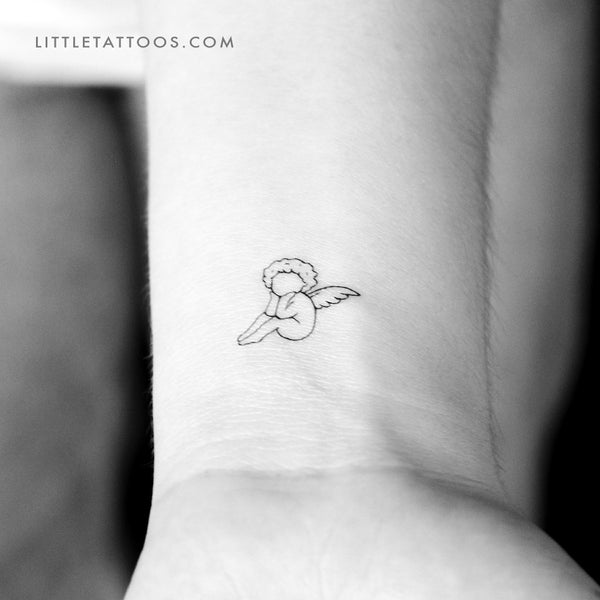 Tiny Faceless Cherub Temporary Tattoo - Set of 3