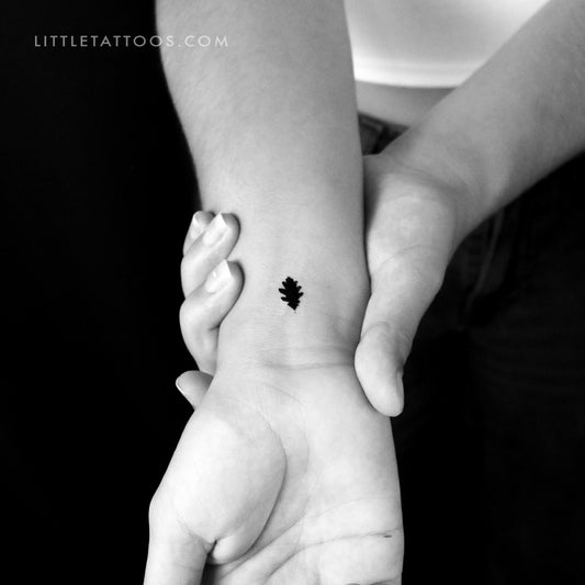 Tatuaje temporal de hoja de roble - Juego de 3