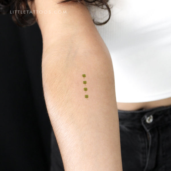 Four Tiny Four Leaf Clovers Temporary Tattoo - Set of 3