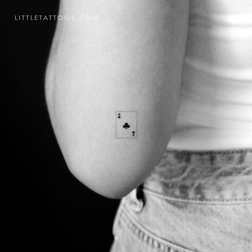 Ace Of Clubs Card Temporary Tattoo - Set of 3