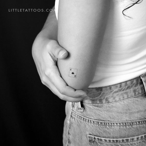 Ace Of Clubs Card Temporary Tattoo - Set of 3
