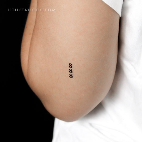 Vertical 888 Temporary Tattoo - Set of 3