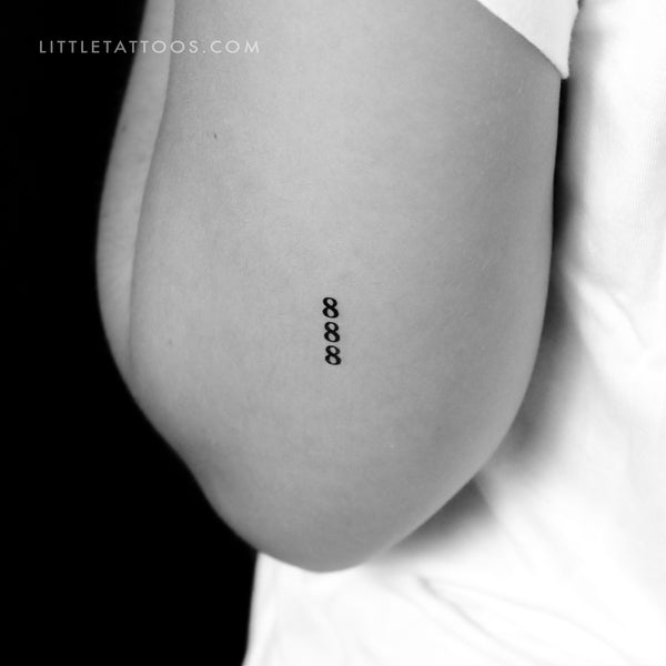 Vertical 888 Temporary Tattoo - Set of 3