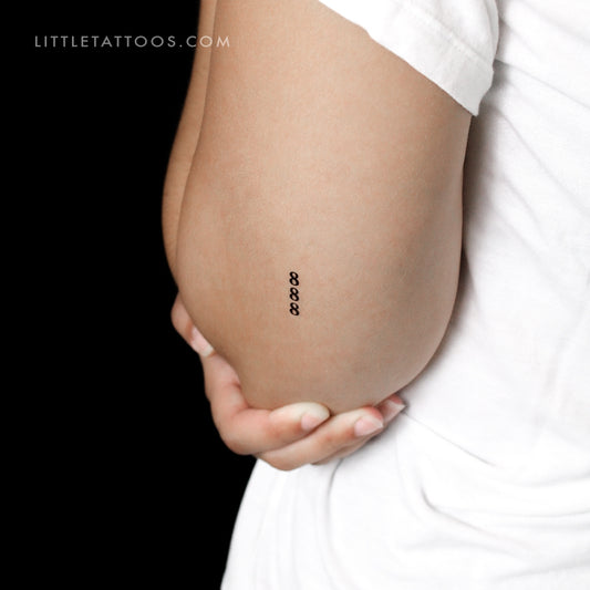 Vertical 888 Temporary Tattoo - Set of 3