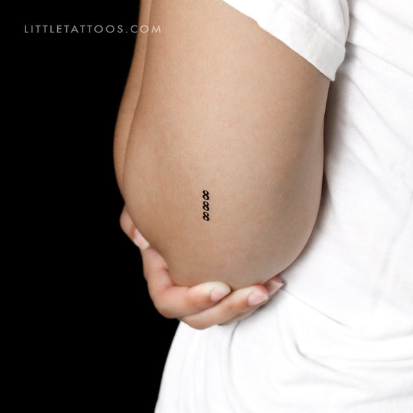 Vertical 888 Temporary Tattoo - Set of 3