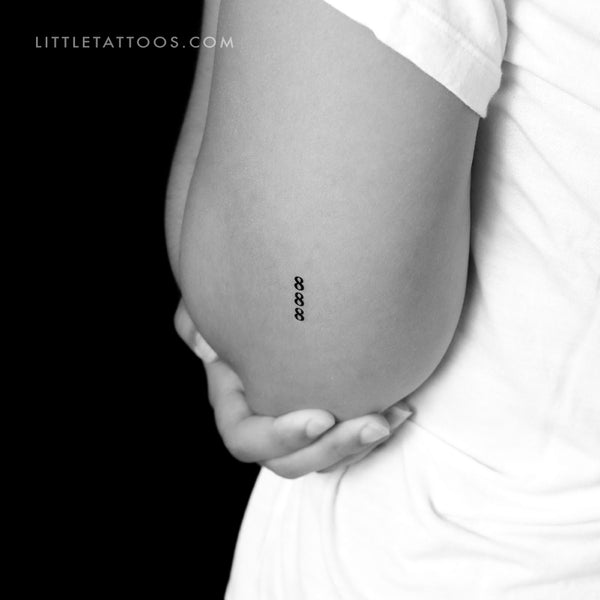Vertical 888 Temporary Tattoo - Set of 3