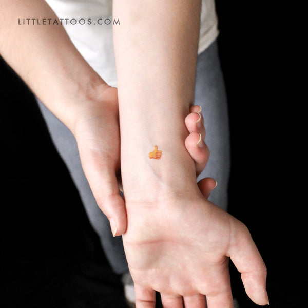 Thumb Up Emoji Temporary Tattoo - Set of 3