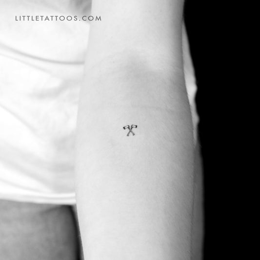 Tatuaje temporal de pareja de hachas - Juego de 3