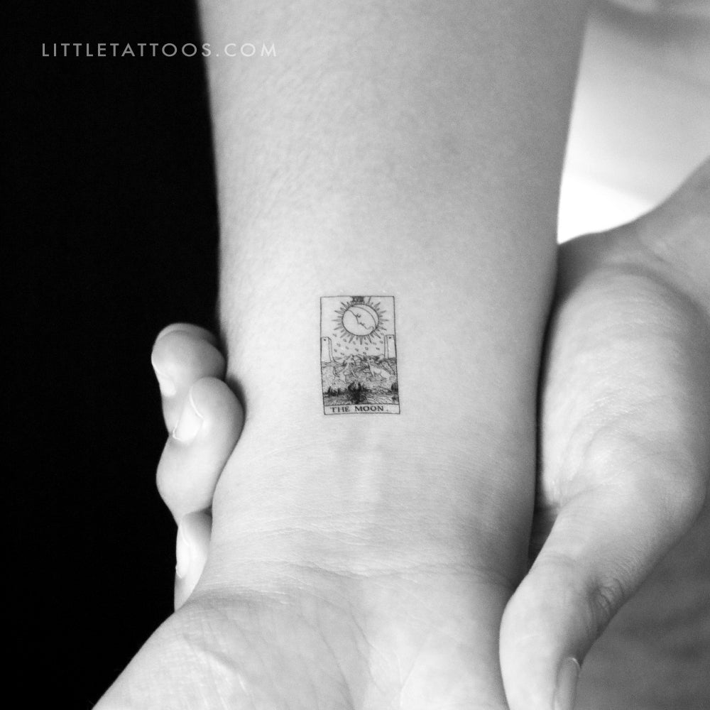 Little The Moon Tarot Card Temporary Tattoo - Set of 3