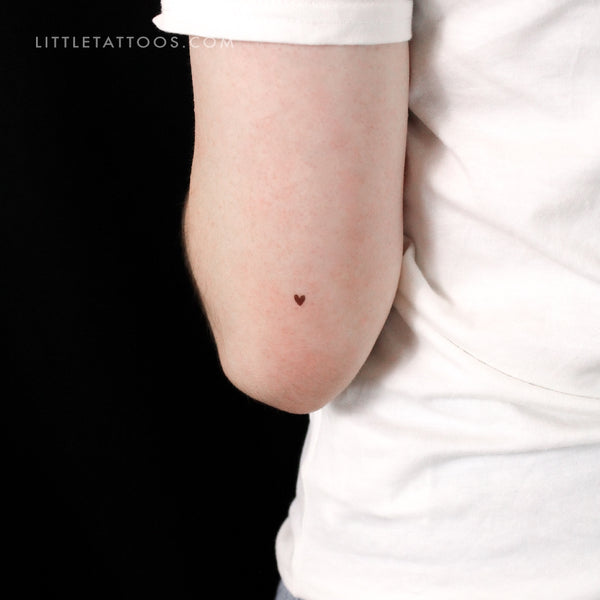 Hand-Drawn Brown Heart Temporary Tattoo - Set of 3