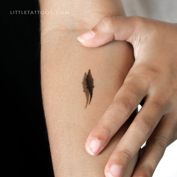 Small Crocodile And Shadow Temporary Tattoo - Set of 3