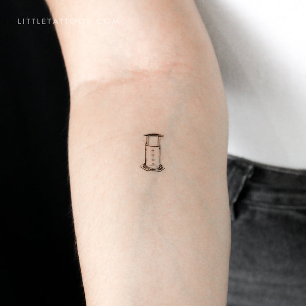 Aeropress Manual Coffeemaker Temporary Tattoo - Set of 3
