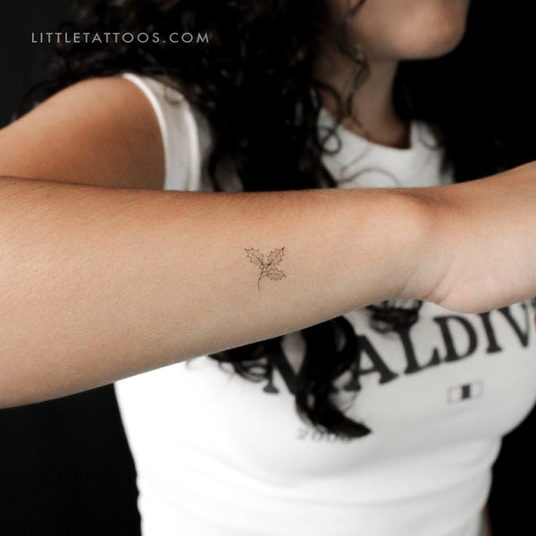 Fine Line Holly Temporary Tattoo - Set of 3