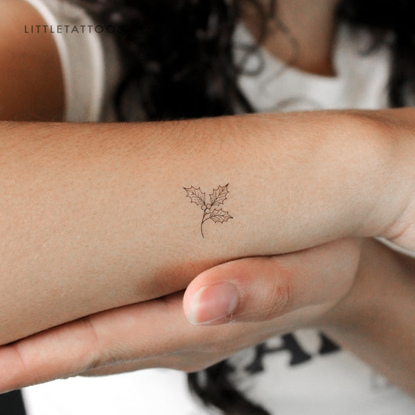 Fine Line Holly Temporary Tattoo - Set of 3