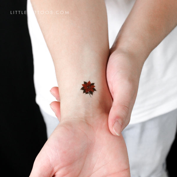 Poinsettia Temporary Tattoo - Set of 3