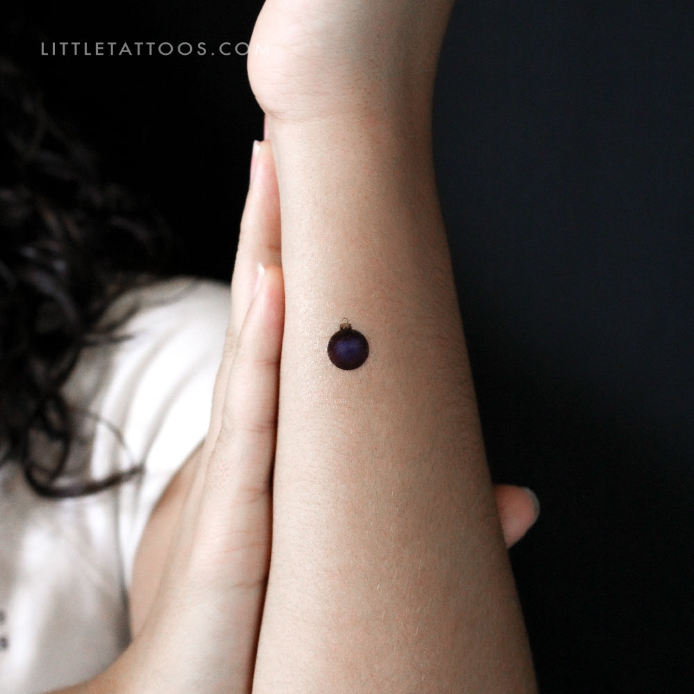 Tatuaje temporal de bola navideña azul (juego de 3)