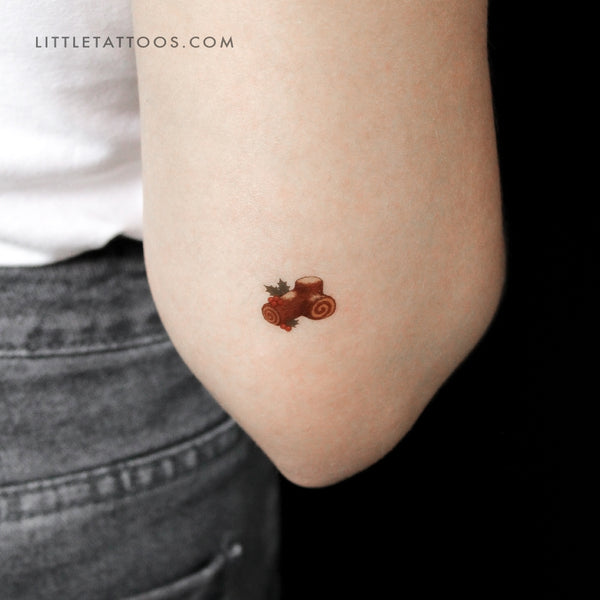 Yule Log Temporary Tattoo - Set of 3