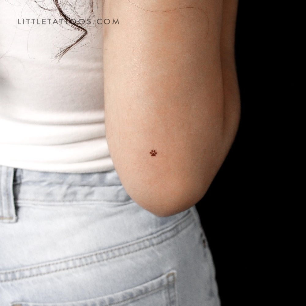 Tatuaje temporal de huella de pata marrón - Juego de 3